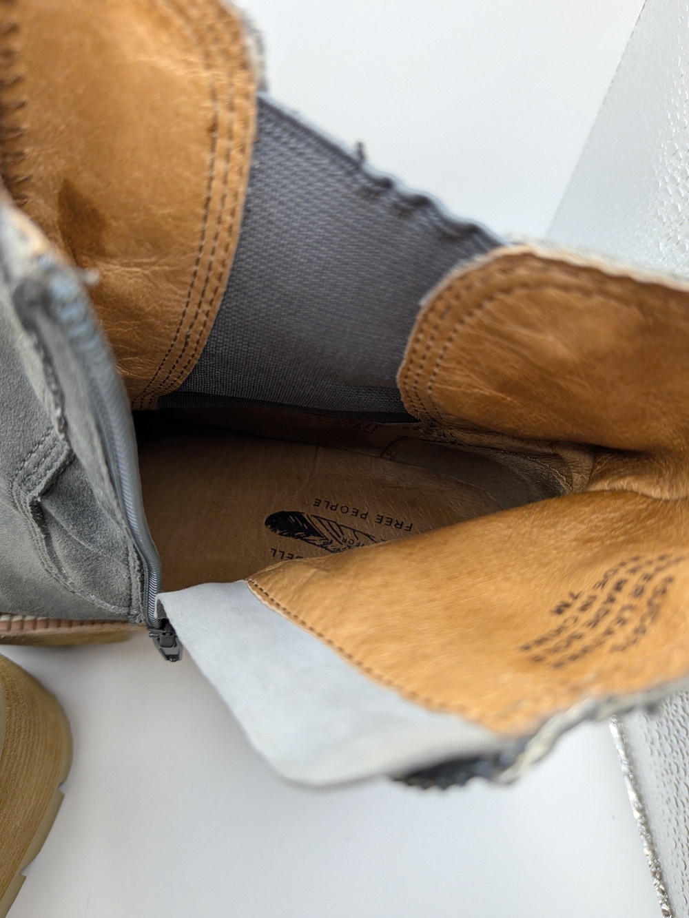 Free People Preston Boot Suede Platform 7 Jeffrey Campbell Blue Gray Chunky - Picture 16 of 16